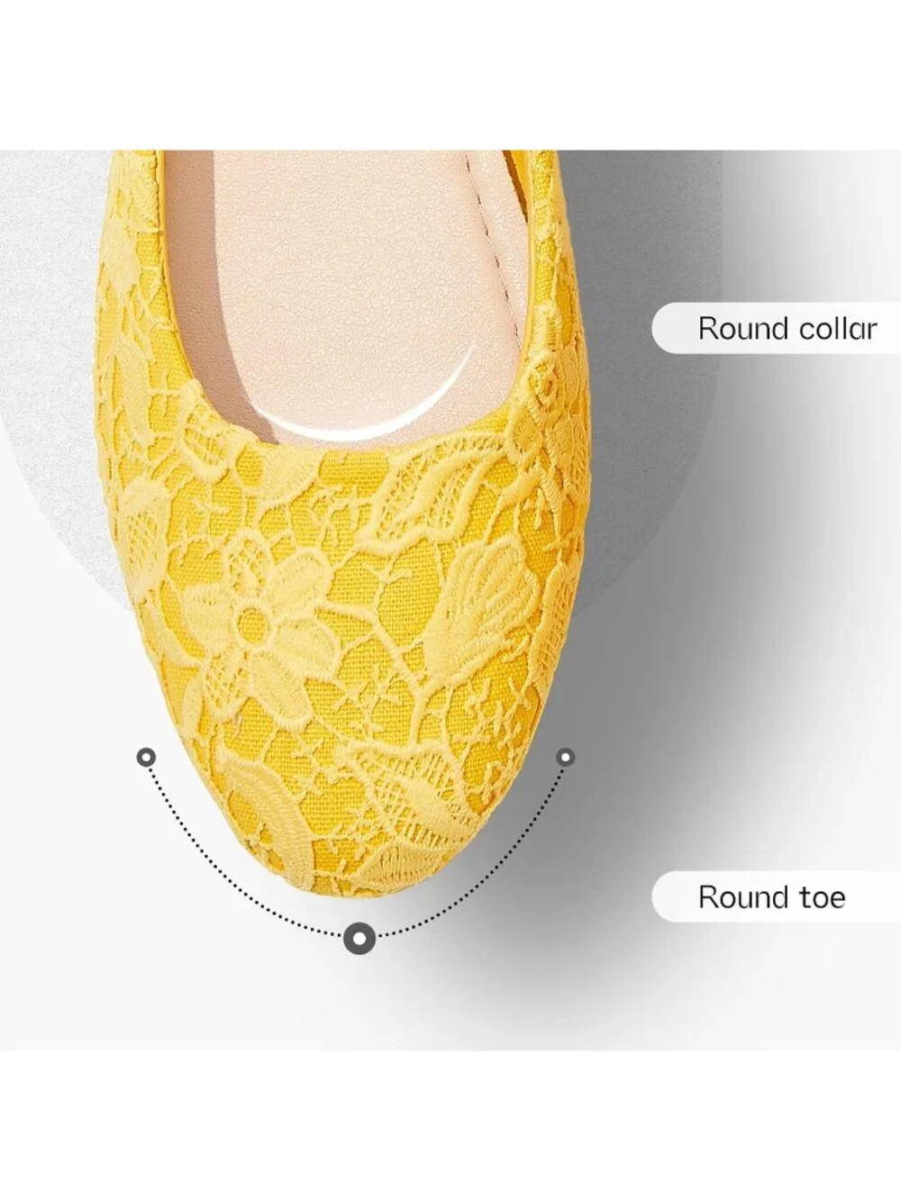 Women's Yellow Shoes Round Toe Shoes Lace Ballet Flats Dressy Comfortable